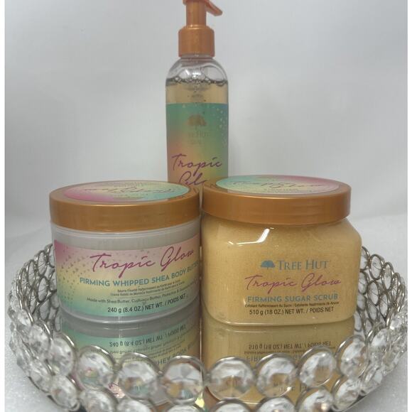 3~Piece Tree Hut Tropic Glow Firming Whipped Shea Butter, Sugar Scrub & Oil - Picture 1 of 4
